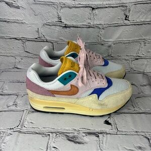 Nike Women’s Air Max 1’87 Premium Tan Lines Suede Multi-Color Pastel Sneakers